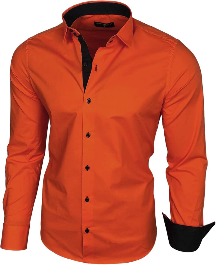 Herren-Hemd Langarm/Business Freizeit Hochzeit/Bügelleicht/Slim-Fit/Anzug Kentkragen Hemd B-500 M Du