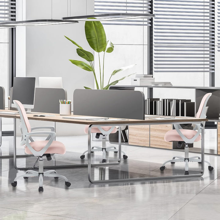 DUMOS Bürostuhl Ergonomisch, Schreibtischstuhl mit Lendenwirbelstütze, Drehstuhl mit Armlehne, Compu