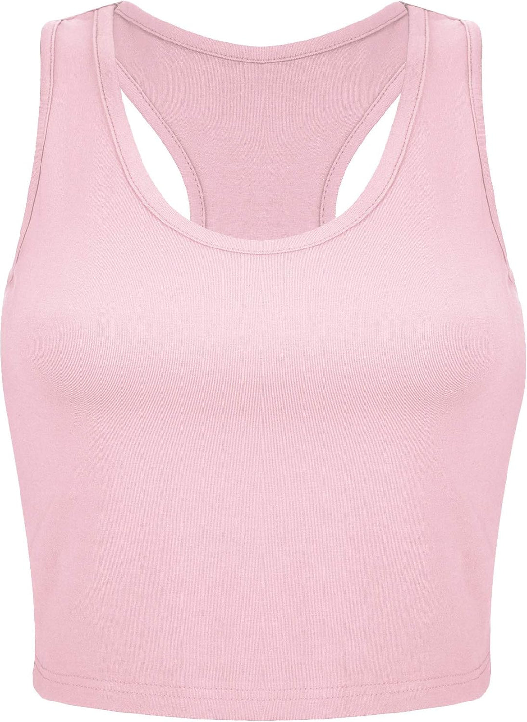 BOAO 4 Pieces Basic Crop Tank Tops Sleeveless Racerback Crop Sport Top for Women M Schwarz, Weiss, B