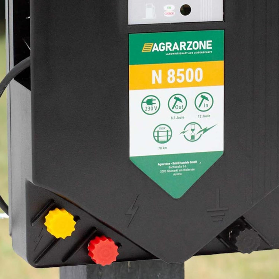 Agrarzone N8500 Weidezaungerät 230V, 12 Joule | Elektrozaungerät mit Strom für Weidezaun | 2 Leistun