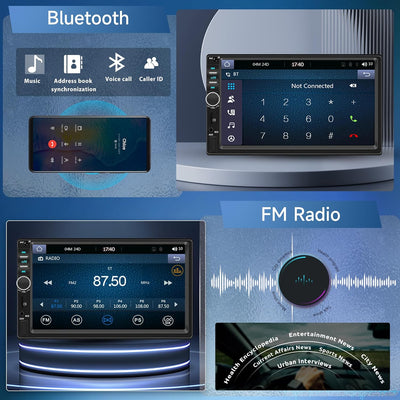 Apple Carplay Autoradio 2 Din mit Android Auto Bluetooth Freisprecheinrichtung 7 Zoll Touchscreen Au