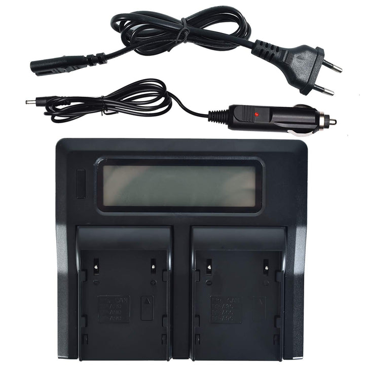 DSTE® LCD 1.5A Fast Charging Dual Batterie Ladegerät (EU-Stecker) Compatible für BP-A30,BP-A60,BP-A9
