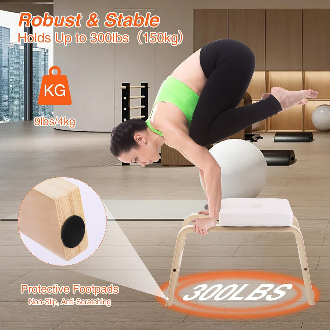 REDCAMP Yoga kopfstandhocker, Yoga Inversion Bank mit Holzrahmen und PU Pads, Entlasten Müdigkeit Ba