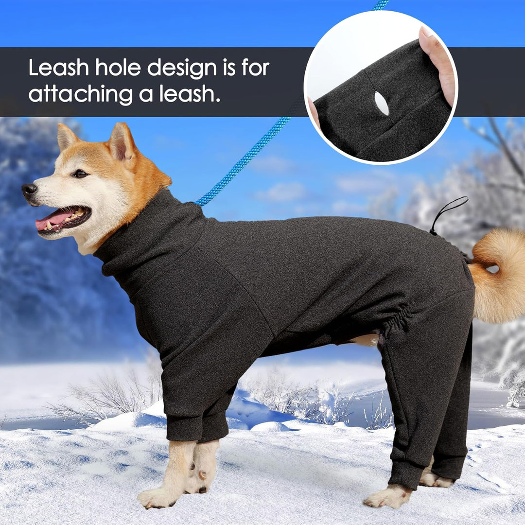 Dotoner Fleece Hundepullover Wintermantel Hundemantel Grosse Hunde Fleecejacke mit Beinen Hundebadem