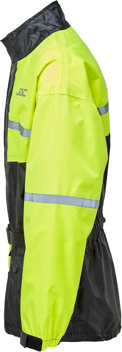 JDC Wasserdichte Motorrad-Regenüberzugsjacke Hohe Sichtbarkeit - SHIELD - Gelb/Schwarz - L L Gelb/Sc