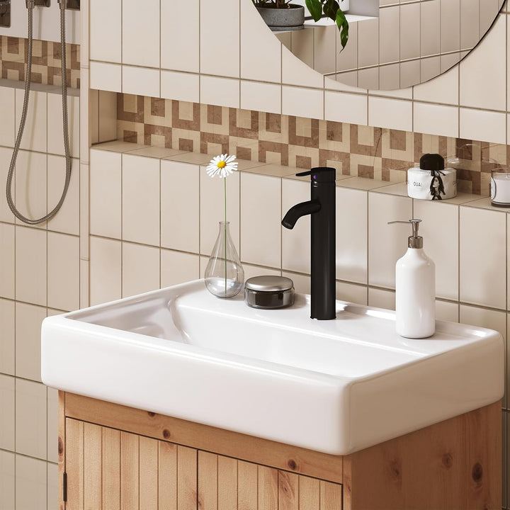 Wasserhahn Küche Schwarz Küchenarmatur mit Auslaufhöhe 20 cm Spülenarmatur Waschtischarmatur Keramik