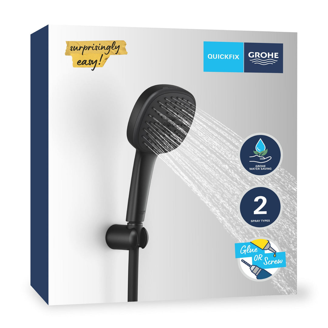 GROHE Vitalio 110, Duschkopf mit Schlauch und Halterung, wassersparend, 8l pro Min (Handbrause 2 Str