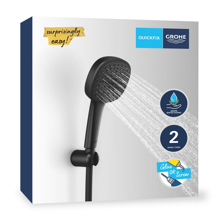 GROHE Vitalio 110, Duschkopf mit Schlauch und Halterung, wassersparend, 8l pro Min (Handbrause 2 Str