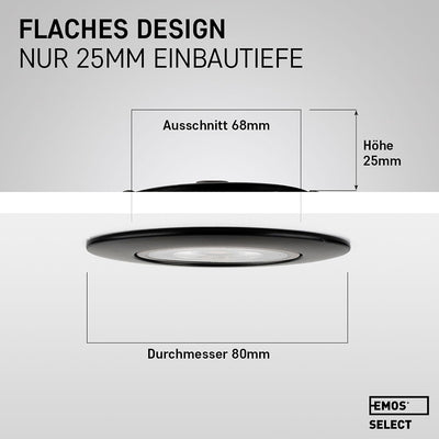 Emos LED Einbaustrahler 230V, 5W / 450lm, 50° schwenkbar, warmweiss 3000k | Einbaustrahler LED Spot