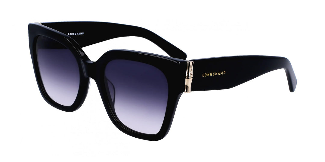 Longchamp Unisex LO732S Sunglasses, 001 Black, 55
