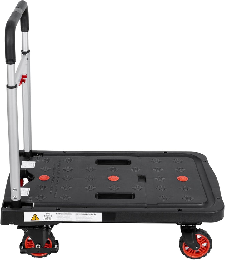 STIER Plattformwagen, Rollwagen, vollständig klappbar, Tragkraft 137 kg, 680 x 410 x 920/80 mm, 2 Le
