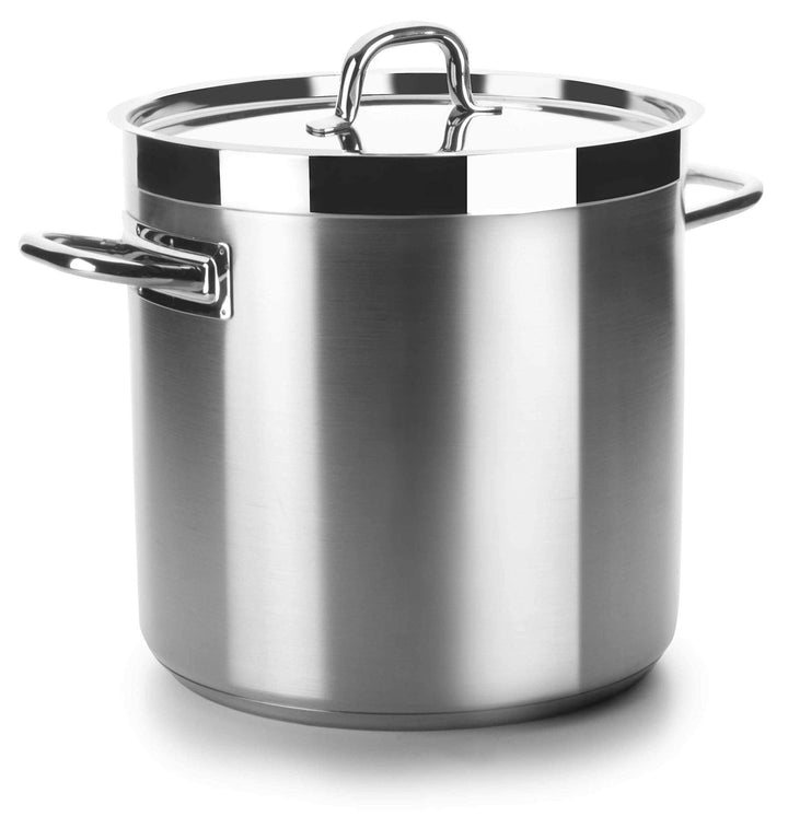 Lacor 54128 Hoher Suppentopf mit Deckel Durchmesser 28 cm C-L, Silber
