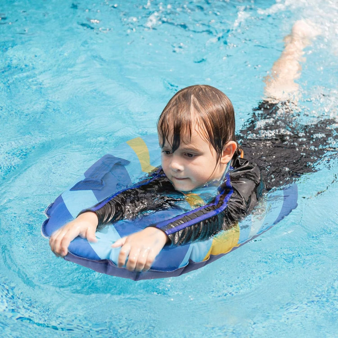 Aufblasbares Bodyboard Tragbares Bodyboard Kinder mit Griffen,Faltbar Schwimmenboard 75 x 65 x 15 cm