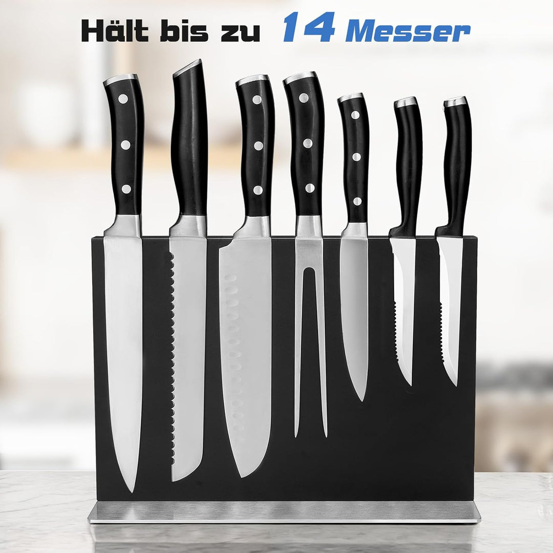 ENOKING Messerblock Magnetischer ohne Messer, 30 cm Schwarz Messerhalter Magnetisch aus 304 Edelstah