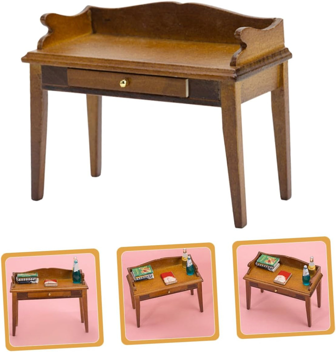 Supvox Miniatur-schreibtischmodell Aus Holz Miniatur-möbel Für Puppenhaus Winziger Holzschreibtisch