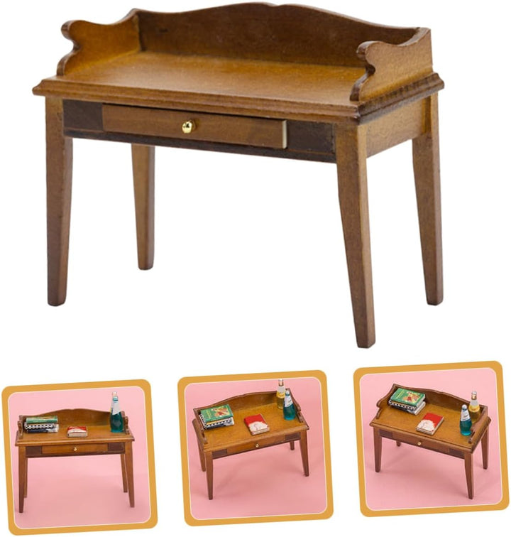 Supvox Miniatur-schreibtischmodell Aus Holz Miniatur-möbel Für Puppenhaus Winziger Holzschreibtisch
