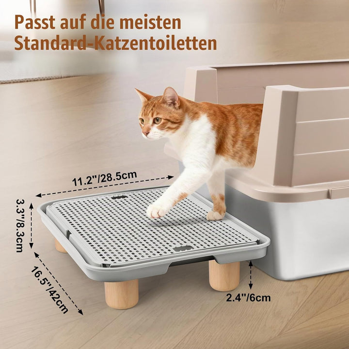 Katzentoilettenrampe mit Filterfunktion, Katzentreppe aus Kunststoff, Katzentoiletten-Filterpedal fü