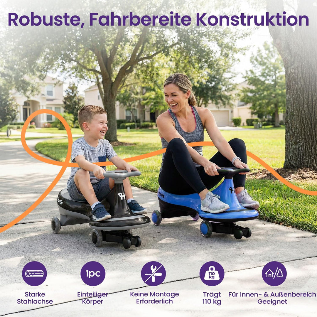 Hurtle Rutschauto Wiggle Drift Car für Kinder Schwarz Ohne Batterien Twist and Go fördert Motorik In