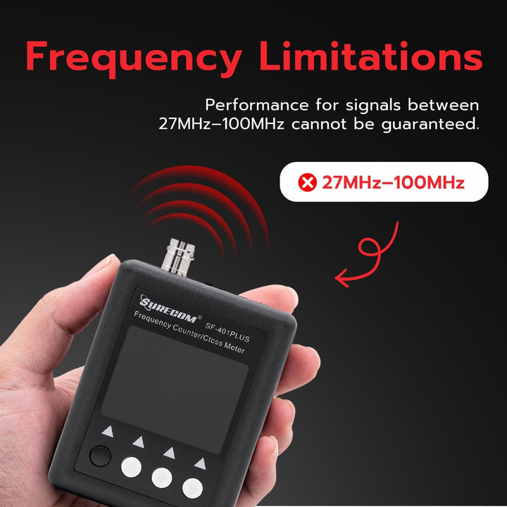 Gam3Gear Surecom SF401 Plus 27Mhz-3000Mhz tragbares Funk-Frequenzzähler-Messgerät mit CTCCSS DCS-Dec