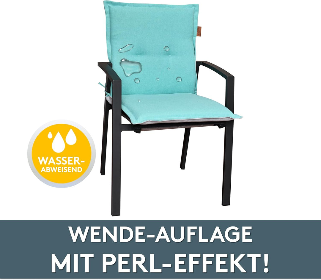 LILENO HOME Gartenstuhl Auflagen [1er Set - Niedriglehner] in Karibik - Bequeme Liegen als Sitzaufla