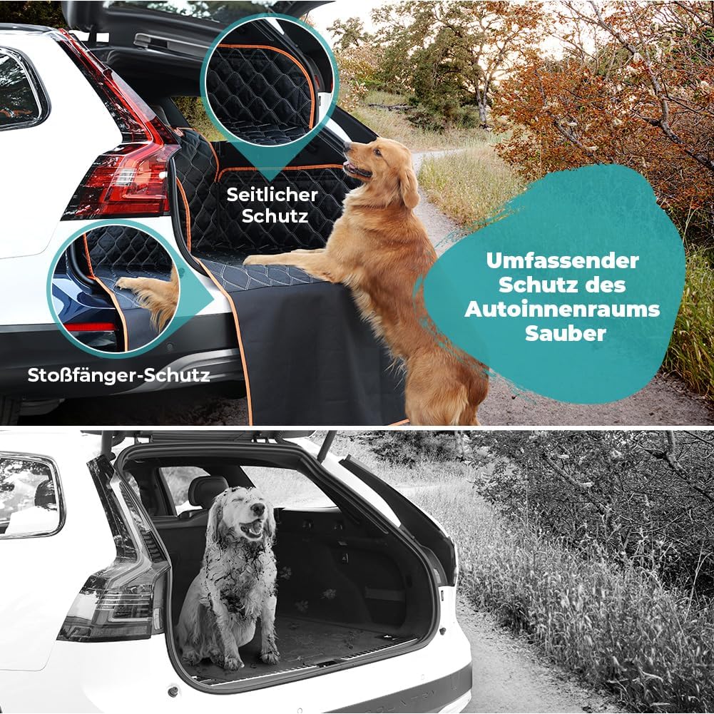 KYG Kofferraumschutz Hund, Gesteppte Schutzmatte & Hundedecke mit Seiten- und Ladekantenschutz – Was