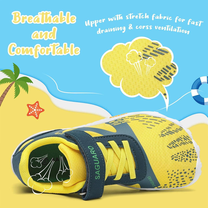 Saguaro Trailschuhe für Kinder, Mädchen, Sportschuhe, atmungsaktiv, rutschfest 24 EU Gelb, 24 EU Gel
