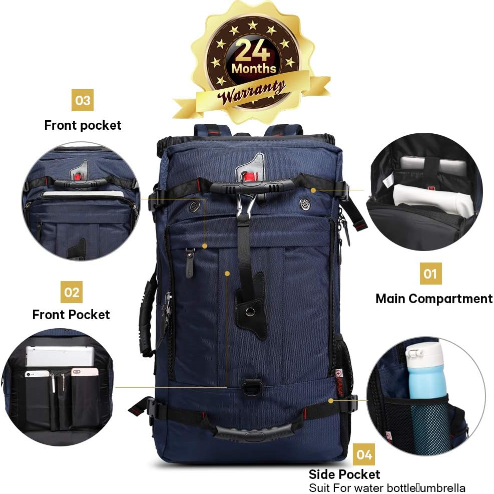 KAKA Travel Backpack, Carry On Backpack Durable Convertible Duffle Bag Fit for 15.6 Inch Laptop for