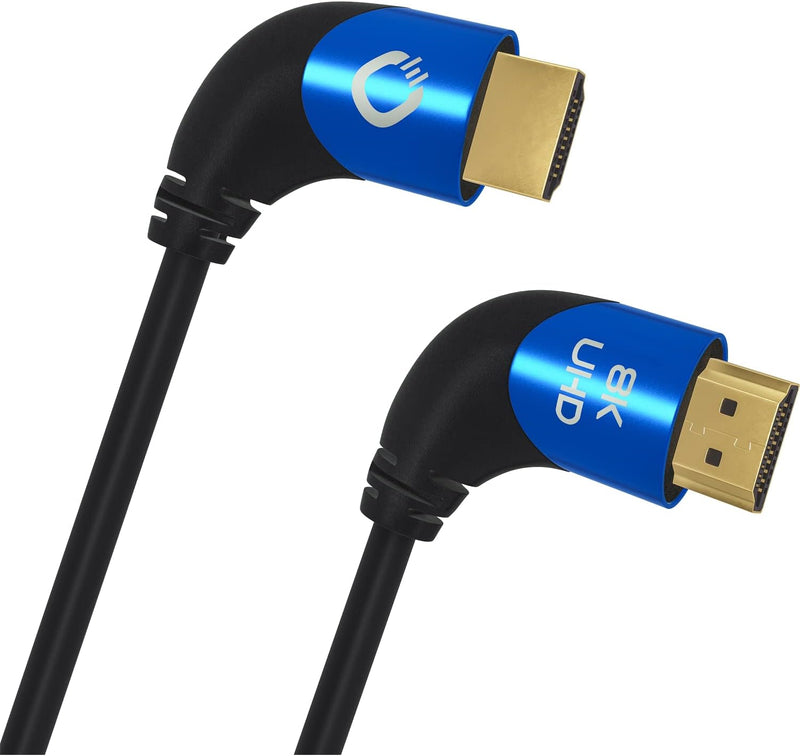 Oehlbach Shape Magic 90 UHD - 8K Ultra High Speed 2.1 HDMI-Kabel - Zertifiziert 48 Gbps (90 Grad Win