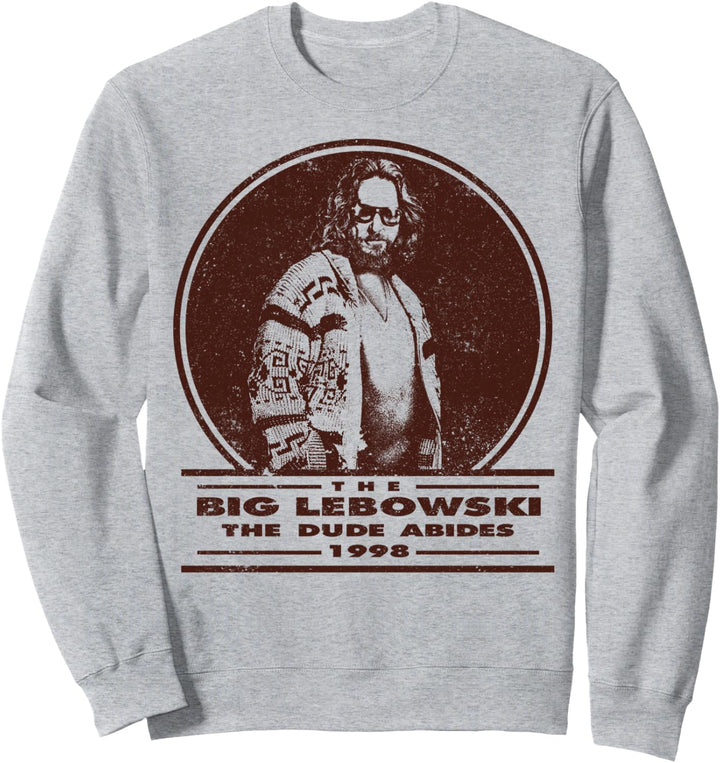 Big Lebowski Distressed Dude Abides Stamp Sweatshirt