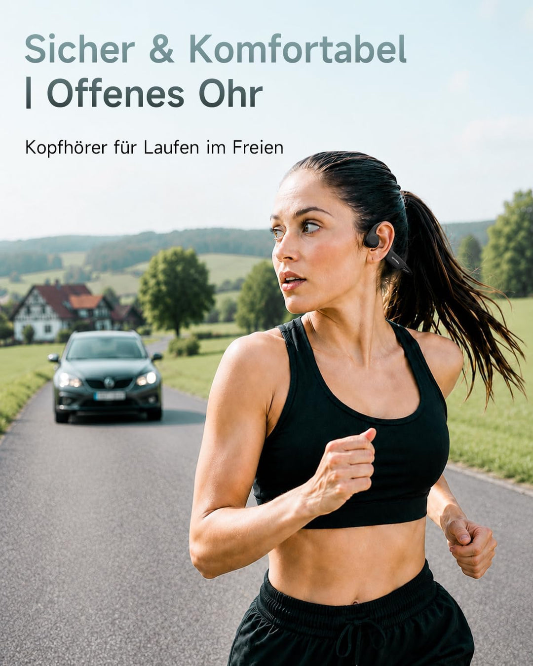 Knochenschall Kopfhörer, Open Ear Bluetooth 6.0 Sportkopfhörer, 8 Std Spielzeit, 28g Ultraleicht, US