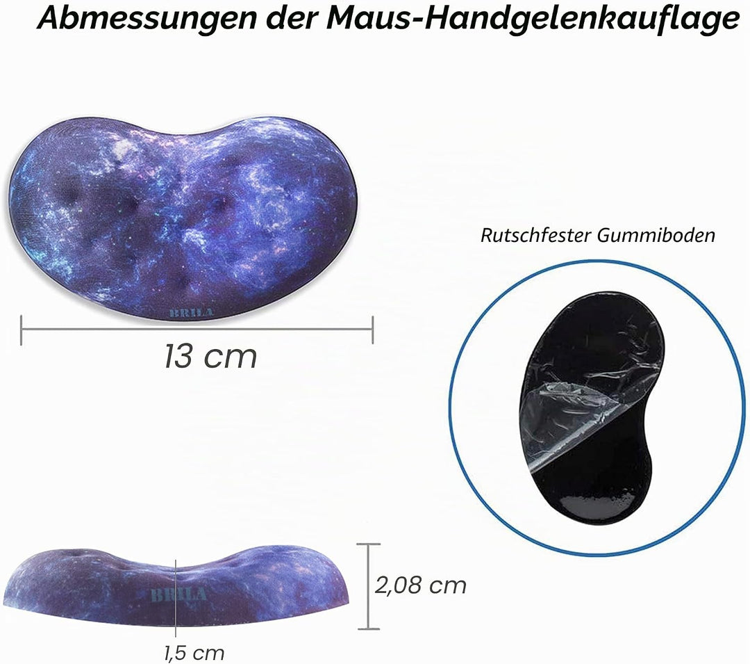 BRILA Handballenauflage – Ergonomisch Memory-Schaum Handgelenkstütze für PC Gaming Computer Laptop A