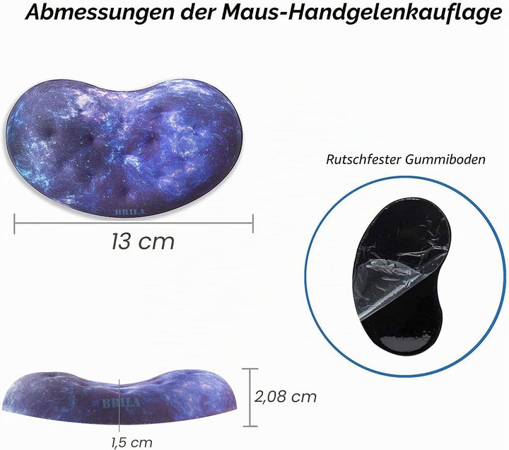 BRILA Handballenauflage – Ergonomisch Memory-Schaum Handgelenkstütze für PC Gaming Computer Laptop A