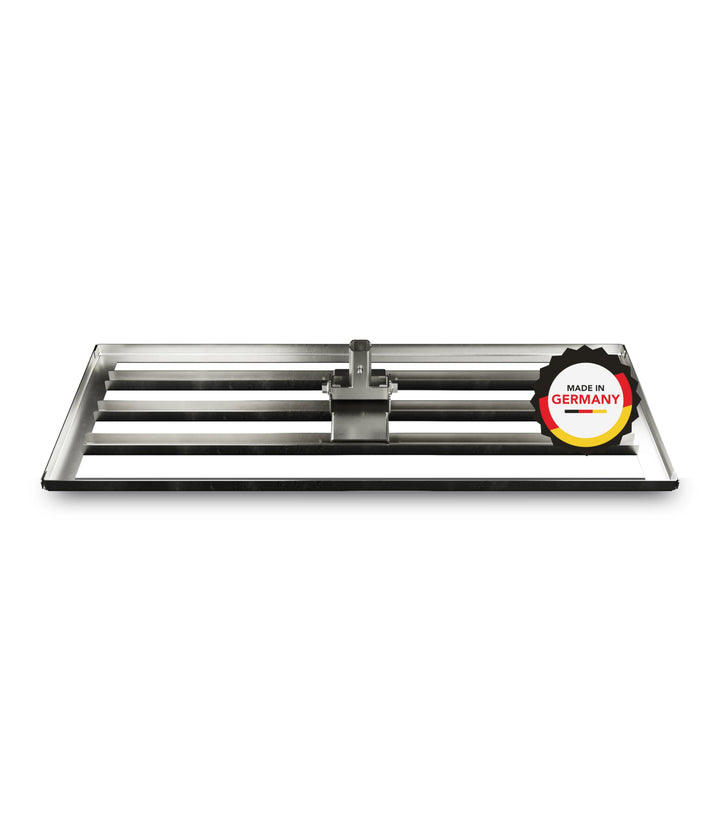 ID33® Rasenrechen aus Edelstahl (90 x 34 cm) – Ohne Stiel – Perfekt Ebener Rasen – Mühelose Rasenpfl