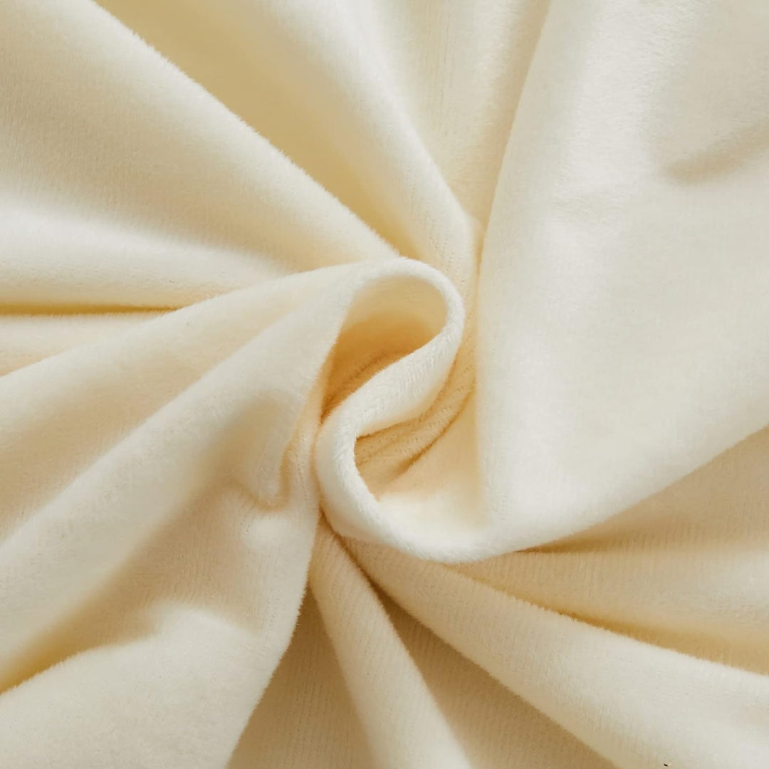 Luofanfei Winter Bettwäsche Beige 200x200 Flauschig Plüsch Bettbezug Set Creme Flanell Winterbettwäs