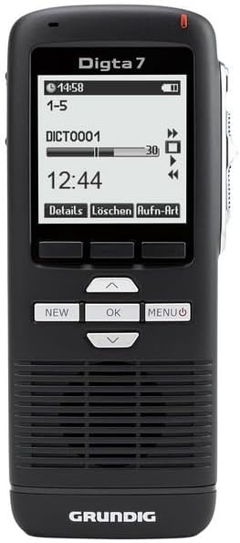 Grundig Digitales Diktiergerät Digta 7 (PDM7020-12), Handdiktiergerät inklusive Diktiersoftware, 160