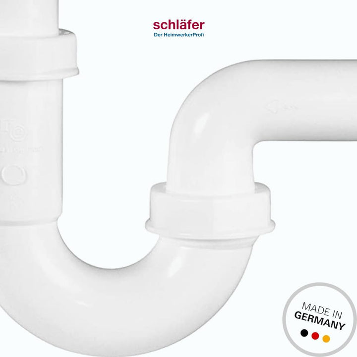 Schläfer 4395101 | S-förmiger Siphon für Waschbecken, Spülbecken und Wäschespüle, Universalanschluss