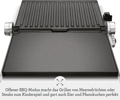 Sage Appliances SGR840 the Smart Grill Pro, Gebürstetes Edelstahl Mit abnehmbaren Antihaft-Grillplat