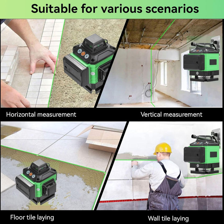Kreuzlinienlaser mit Stativ, Grüner Laserstrahl 4 x 360°, Laser Level 4D 16Linien,Kreuzlinienlaser m