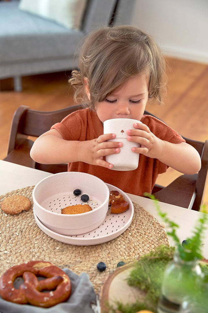 LÄSSIG Kindergeschirr Set (Teller, Becher, Schälchen, Löffel), BPA-frei, für Spülmaschine und Mikrow