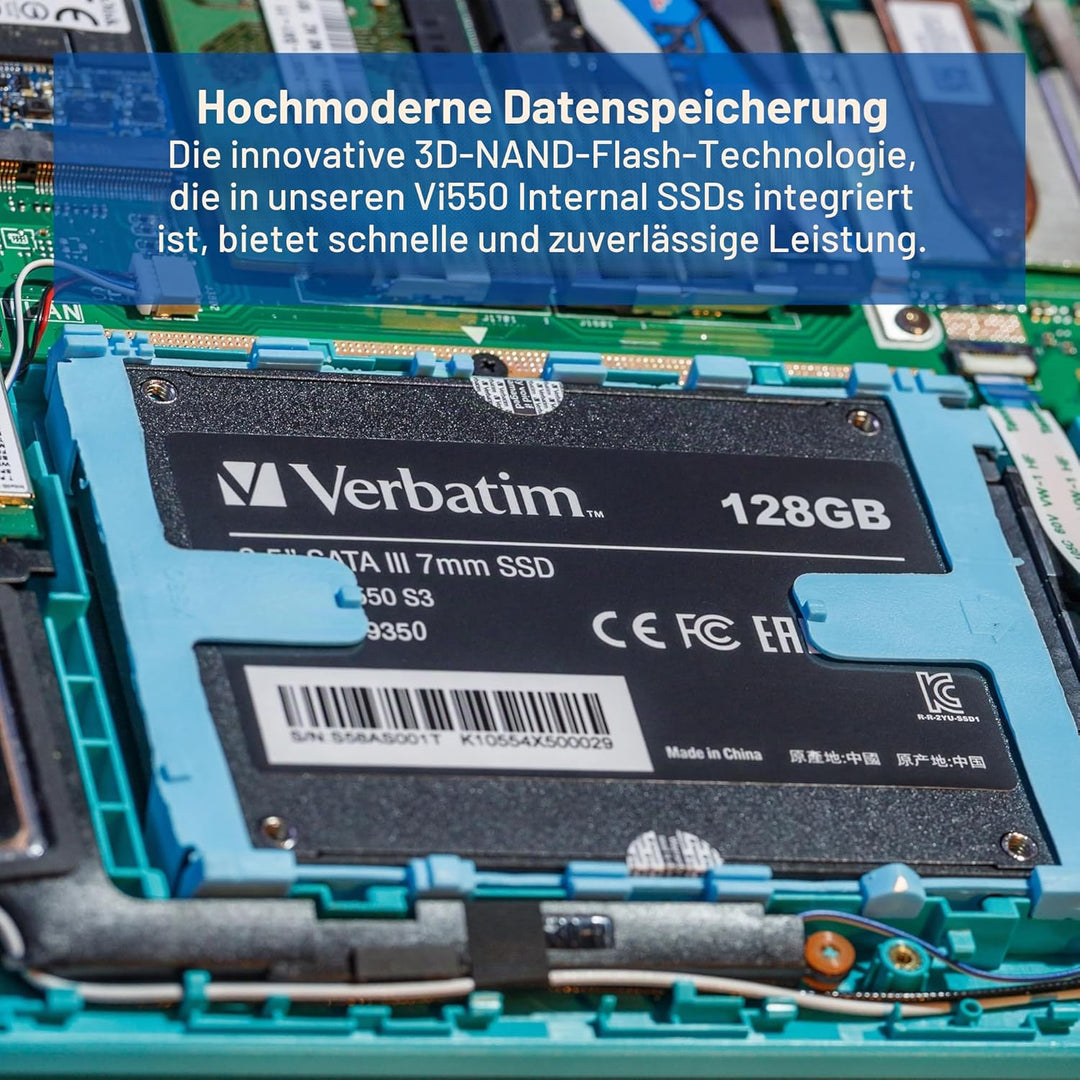 Verbatim Vi550 S3 SSD, internes SSD-Laufwerk mit 512 GB Datenspeicher, Solid State Drive mit 2,5'' S