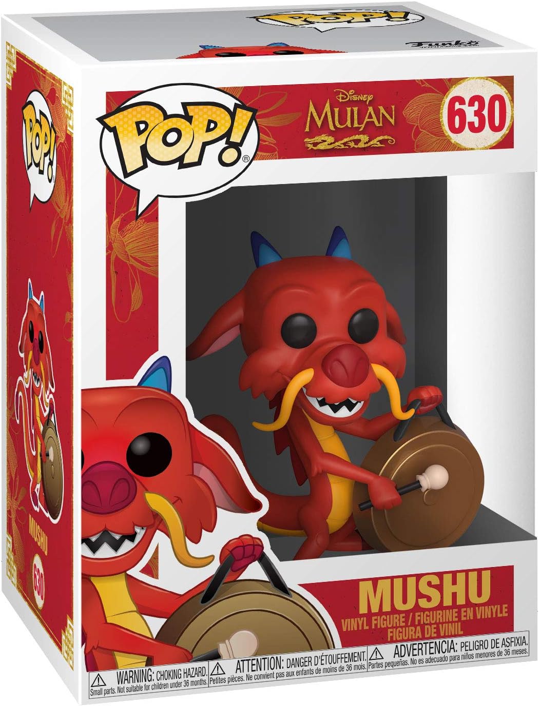 Funko Pop! Disney: Mulan - Mushu mit Gong - Vinyl-Sammelfigur - Geschenkidee - Offizielle Handelswar
