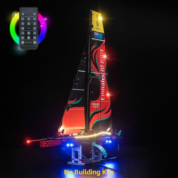 Fernbedienung Licht-Kit Kompatibel mit Lego Emirates Team New Zealand AC75 Yacht (Kein Modell), Led