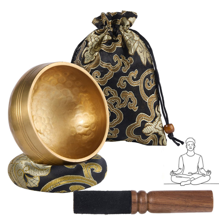 Tibetische Klangschalen Set Ø8cm, Klangschale klein für Yoga Meditation und Entspannung, Hand gehämm
