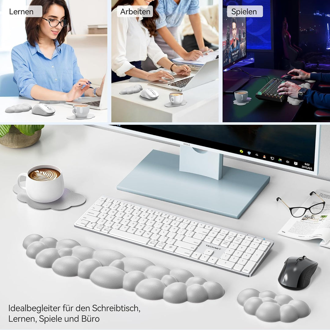 TECKNET Wolke Handballenauflage Tastatur, Ergonomisches & Entspannendes Handgelenk: Memory-Schaum mi