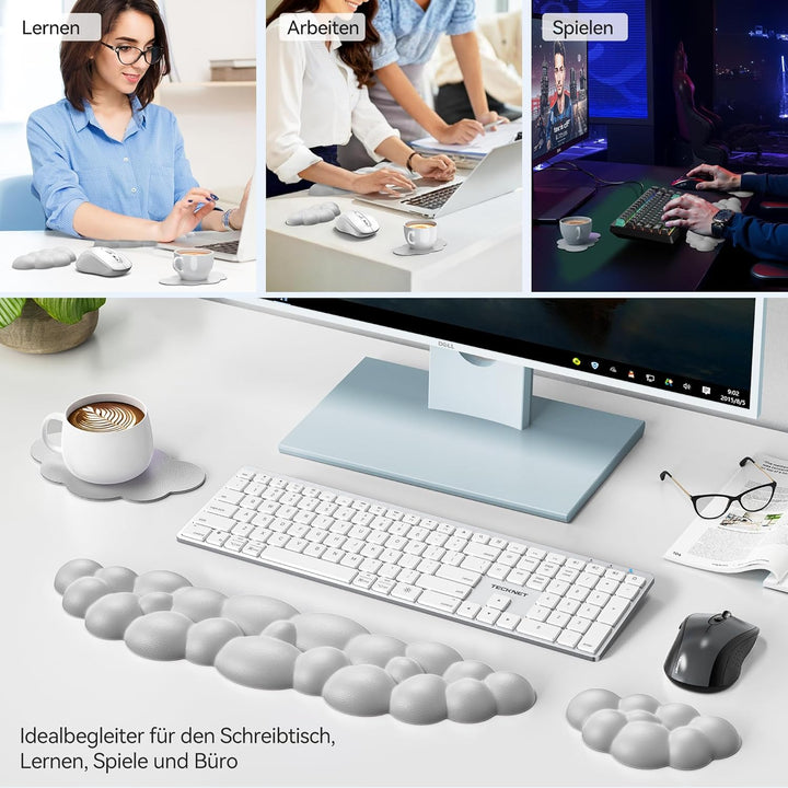 TECKNET Wolke Handballenauflage Tastatur, Ergonomisches & Entspannendes Handgelenk: Memory-Schaum mi