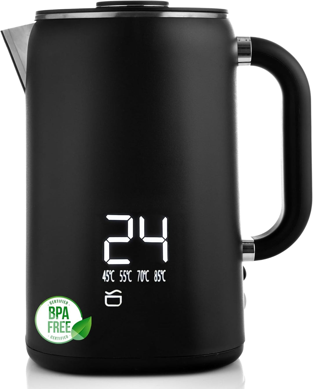 Lehmann Edelstahl Wasserkocher mit Temperaturhaltung, 1,7 Liter, Temperaturkontrolle 45-100℃, Edelst