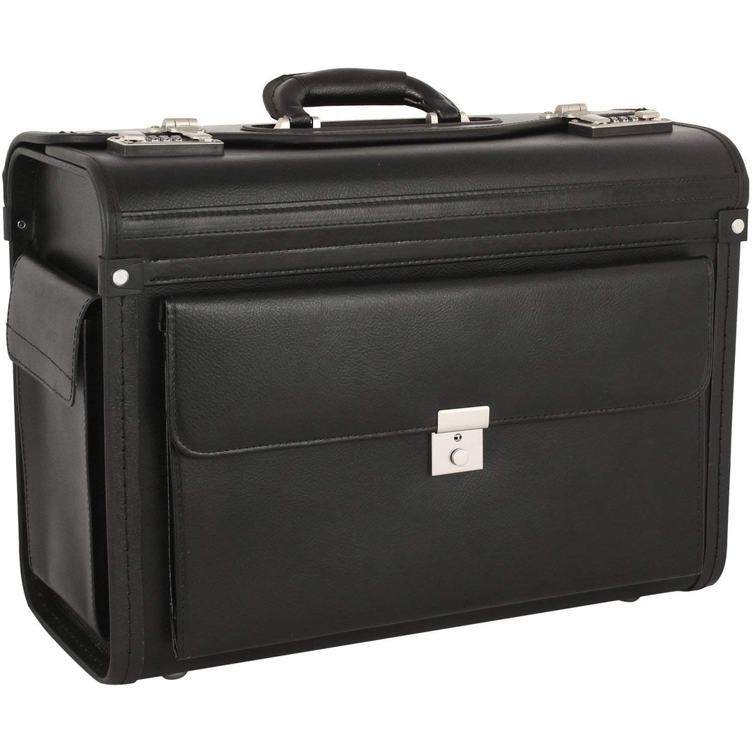 Extra Gross Aktenkoffer Pilotenkoffer Arbeits Laptop Koffer 52 cm Schwarz Bowatex