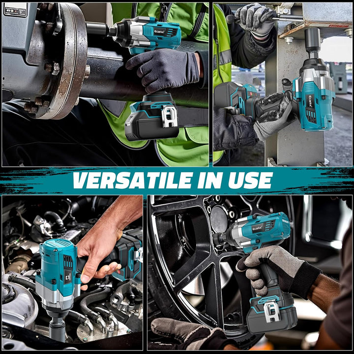 Ecarke 1400Nm Akku-Schlagschrauber, kompatibel mit Ma-kita 18V Lithium, bürstenloser 1/2 Zoll Schlag