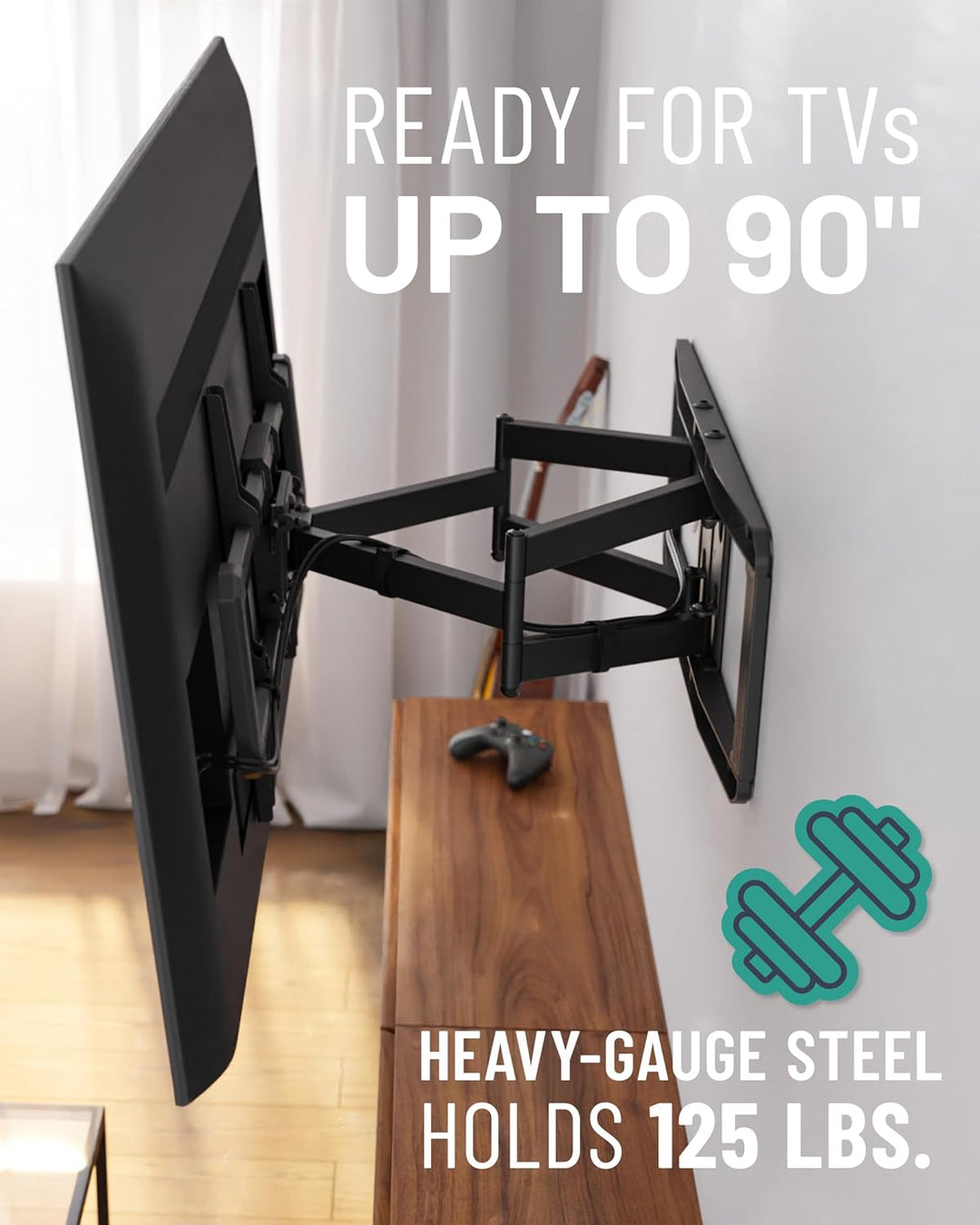 ECHOGEAR Full Motion Articulating TV Wall Mount Bracket for 42"-86" TVs - Easy to Install On 16", 18
