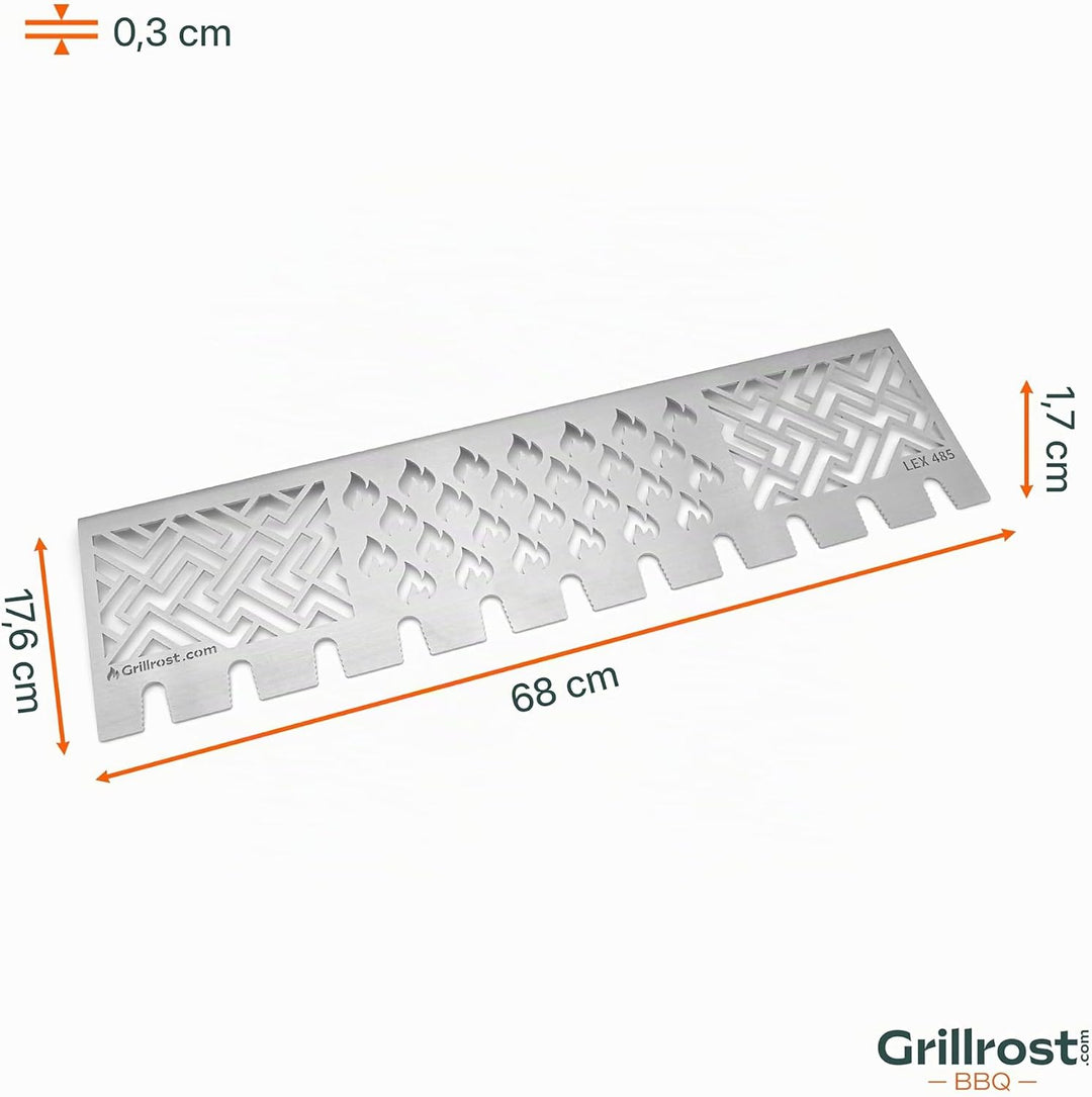 Grillrost.com Das Original Edelstahl Multistation | Warmhalterost für Napoleon LEX485 | mit Drumstic
